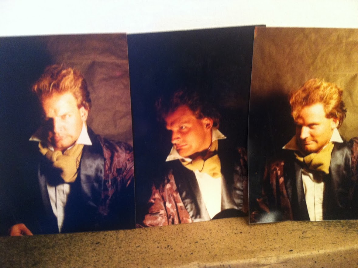 Three dramatic reference photographs of Chris Fleck posing as Beethoven