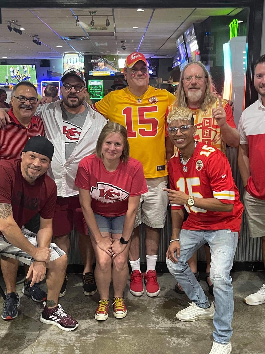 Chris Fleck with fellow Kansas City Chiefs artists